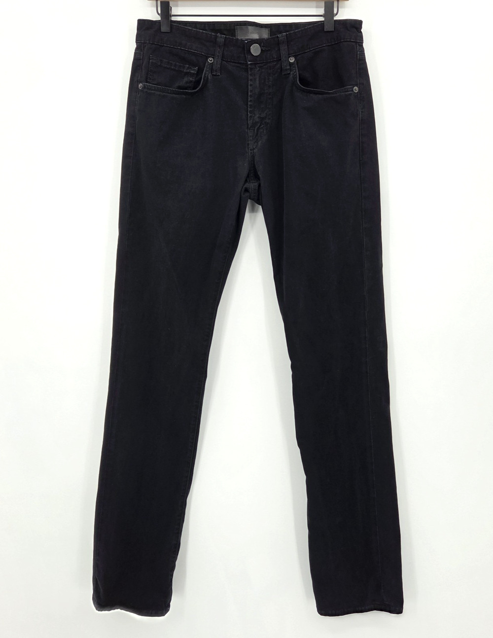 J Brand Kane Straight Double Weave Twill Soft Black Pant Quiet Luxury Size 31